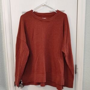 Time and Tru Rust Orange Crewneck Sweatshirt